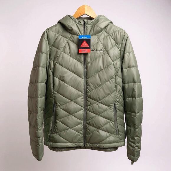 Columbia Heavenly Hooded Jacket Omni-Heat Waterproof Sage Green XXL New $150 - Picture 1 of 10